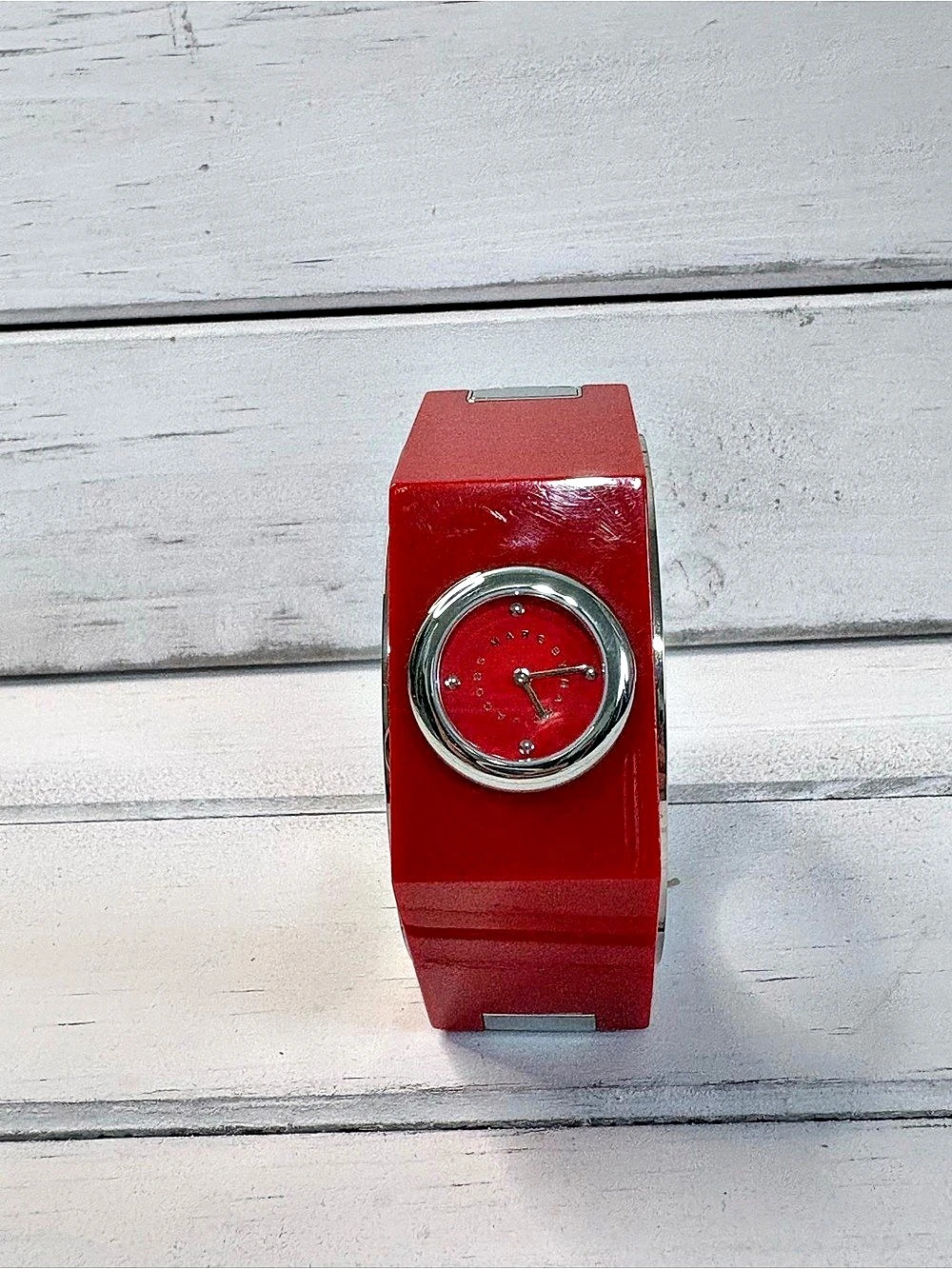Marc Jacobs Red Silver-Tone Watch
